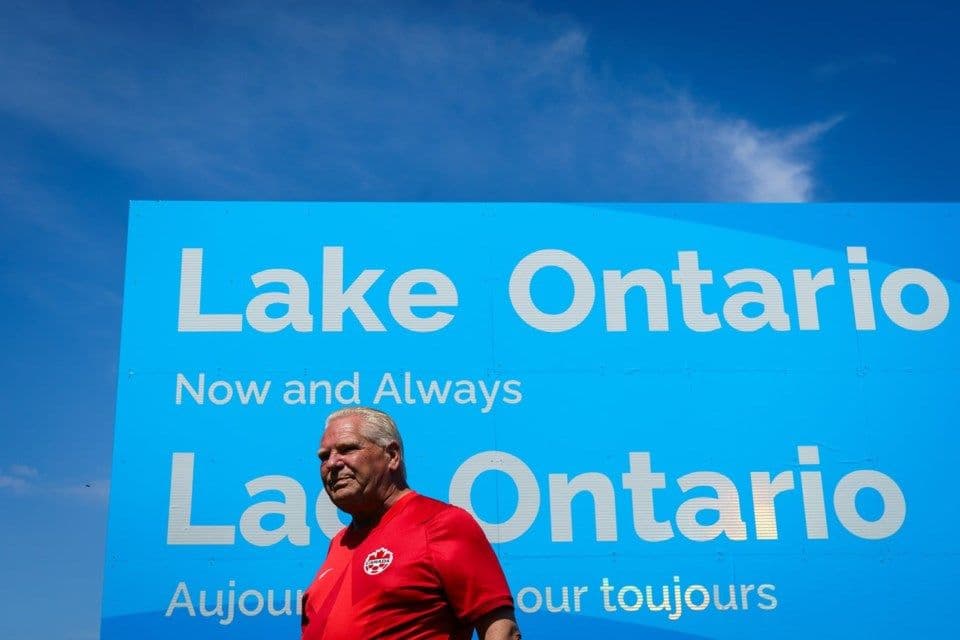 "Now and Always": Doug Ford unveils Lake Ontario sign amid U.S. tariff war